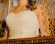 Свадебное кружевное платье А-силуэт